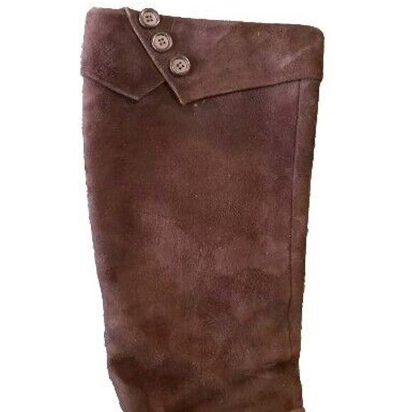 Charles David Vero Cuoio Brown Suede Boots 37.5 Italy, Sz 7 US 2" Heel Zipper - Picture 4 of 7